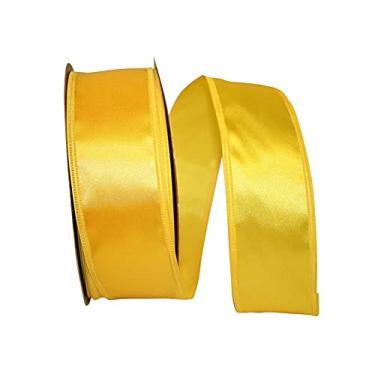 Imagem de Reliant Ribbon Fita de borda com fio Dyna Satin Ez 5102W-079-16K, 2-1/8 polegadas X 50 jardas, amarelo
