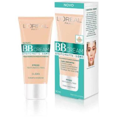 Imagem de Bb cream loreal clara 50fps efeito matte verde diminui brilho oil-free
