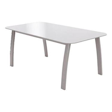 Imagem de Mesa De Apoio Retangular De Aço Cinza 35x45x85cm Importado - Curaprox
