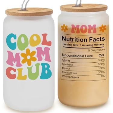 Imagem de LIERIE8888 Presentes de Dia das Mães para a mamãe – Copo de vidro fosco legal de 473 ml, caneca de café para mamãe, ideias de presente para mamãe, presente de aniversário engraçado para ela, copo de