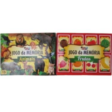 Imagem de Combo 02 Jogos (Jogo da Memória Animais 26 Peças + Jogo Da Memória Fru