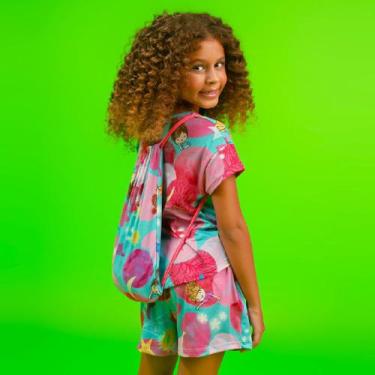 Imagem de Conjunto Pijama Malha Stretch "Brilha Brilha Estrelinha" e Mochilinha 