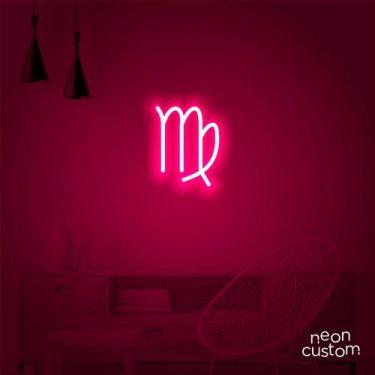Imagem de luminaria letreiro Neon Led Signo Virgem 100x80 luminoso decoração p/ 