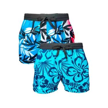 Imagem de KIT 2 Shorts de Praia Masculino  Bermuda de Agua Floral 397 - KS, M, E