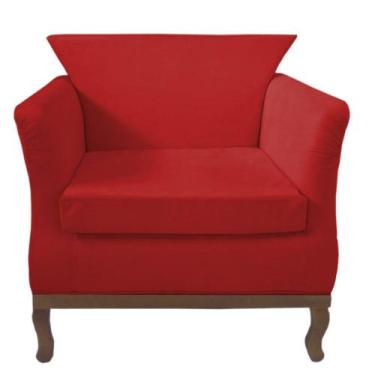 Imagem de Poltrona Decorativa Veneza Suede Vermelho - Casa & Estofados - Meu Lar