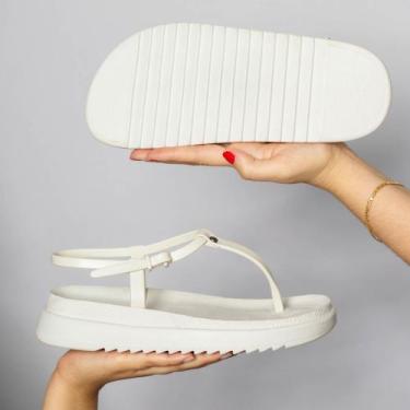 Imagem de Sandália Feminina Flat Anatômica Plataforma - Portgas, Off white, 37