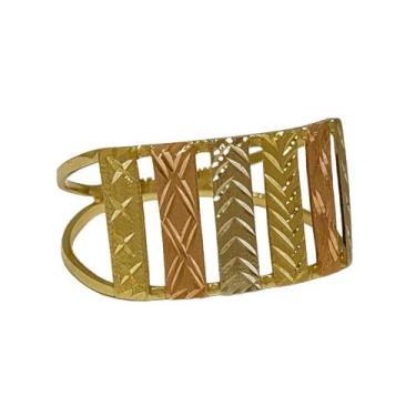 Imagem de Anel Em Ouro 18k 750 6 Cores Reto, 16