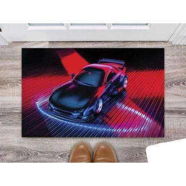 Imagem de Tapete Capacho Personalizado Carro Tunado Tunnig Neon Vermelho - Deluz