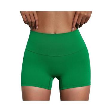 Imagem de Shorts de Yoga Feminino - Compressão, Cor Sólida, Confortável e Sexy, 