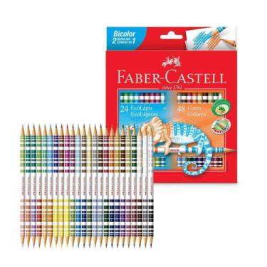 Imagem de Lápis De Cor Bicolor 24 Lápis 48 Cores Faber-Castell - Faber Castell