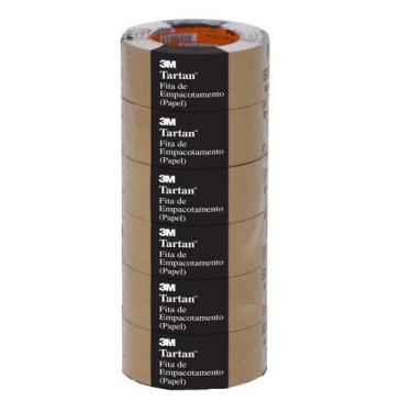 Imagem de Kit 6 Fita Adesiva Papel 3M Tartan 2563 50MM X 100M