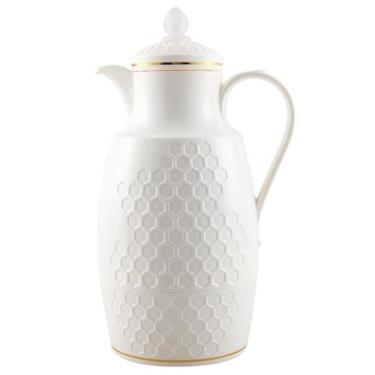 Imagem de Garrafa Termica Favo Plástico E Vidro Hauskraft 1l Branca