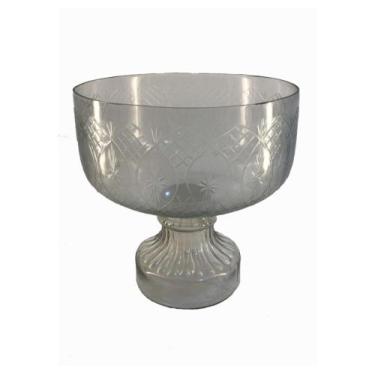 Imagem de Centro de Mesa Fruteira Cristal  Formosa Redondo Base Traços - LUXdeco