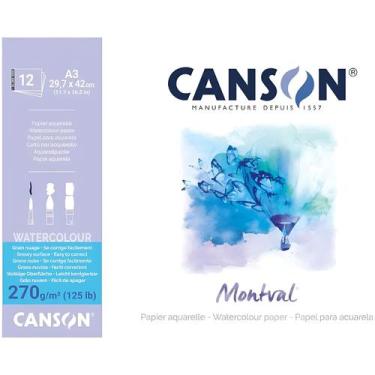 Imagem de Bloco de Papel Montval Rugosa A3 270g Canson 12 Folhas 