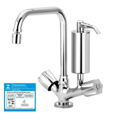 Imagem de Torneira de Cozinha Bica Móvel Aladin Mesa Filtro Metal C50 - Furkin