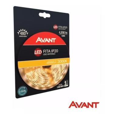 Imagem de Fita Led Interna 4,8w Ip20 5m Am3000k 12v Sanca Gesso Cleset Casa - Av