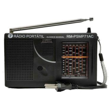 Imagem de Rádio Portátil 7 Faixas Motobras, Preto