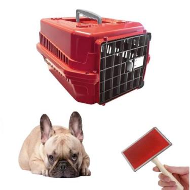 Imagem de Kit Caixa Transporte Plástica N2 +Escova Tira Pelos Chalesco - MecPet