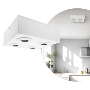 Imagem de Spot Plafon Sobrepor Box Mr16 Quadruplo Direcionável Branco - Iluminar