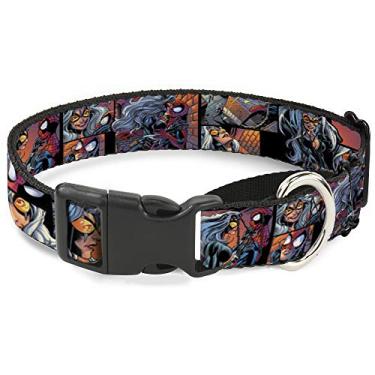 Imagem de Buckle-Down Coleira para cães martingale The Ultimate Spider Man Swinging City Poses 45 a 81 cm 1,5 cm de largura