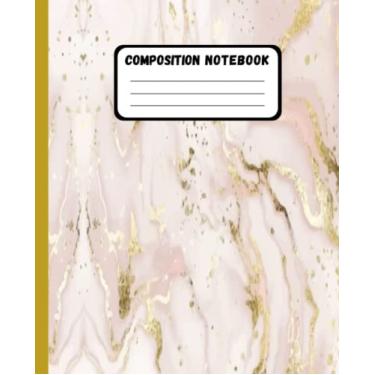 Imagem de Composition Notebook: Gold Glitter Liquid Marble Composition Notebook Journal,7.5 x 9.25 INCH 110 PAGES - Wide Ruled Lined Paper,Perfect Back To ... Boys Teen Men Women Girl Kids And Adult