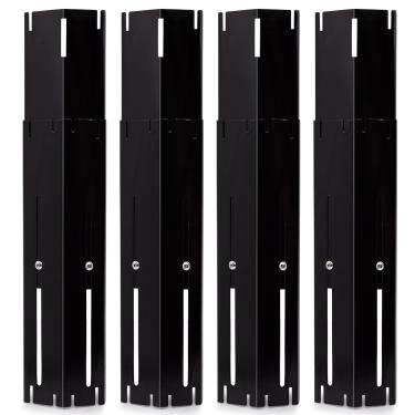 Imagem de Placas de calor ajustáveis universais/barracas de calor/tampas de queimadores/defletores de calor/protetores de calor para churrasqueira/placas de cobertura de churrasqueira/difusor de grelha para churrasqueira a gás, peças de reposição de grelha de aço de porcelana (pacote com 4)