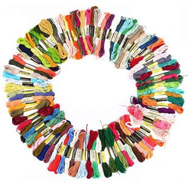 Imagem de 100 Novelos de Costura de Fio Dental de Algodão Ponto Cruz -íris, 100 Cores Diferentes Com Fios Metálicos, lã, Seda e Rayon, para Projetos de Bordado