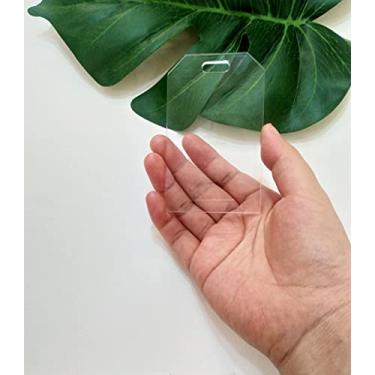 Imagem de Conjunto de 10 etiquetas de bagagem em branco, etiqueta de bagagem acrílica personalizada, cartões de lugar de casamento, cartões de nome - cartões de acompanhante - cartões de lugar (transparente)