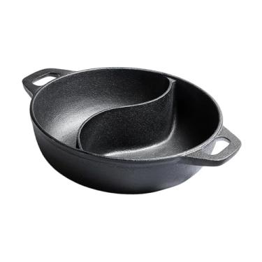 Imagem de WeiLaiKeQi Panela quente com divisor Panela de sopa de ferro fundido adequada para qualquer fogão Panela de cozimento Rechaud para festa Uso comercial Uso