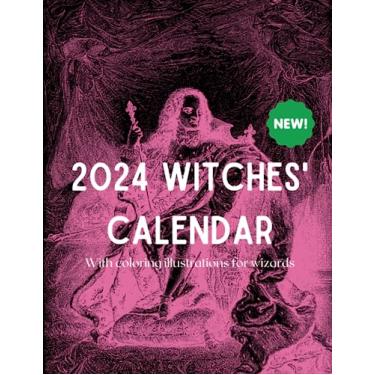 Imagem de witchy calendar & coloring book for adults: 2024 calendar & coloring book for adults, witches and wizards. Great gift for men and women