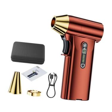 Imagem de IEUDNS Ventilador portátil Mini ventilador de turbina Ventilador de ar elétrico compacto Espanador Seco Mini soprador para limpeza de teclado de computador, Vermelho