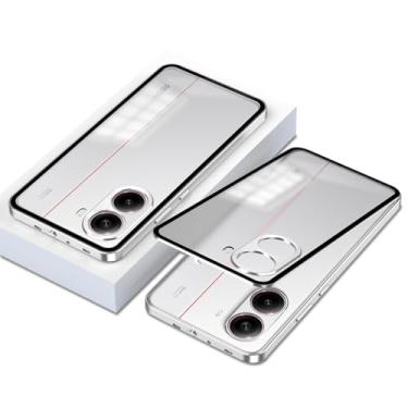 Imagem de QUIETIP Capa compatível com Poco X7 Pro e Redmi Turbo 4 5G, moldura de metal + capa traseira de superfície fosca de PC, prata