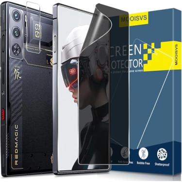 Imagem de MOOISVS Pacote com 2 + 2 para Nubia Red Magic 10 Pro/10 Pro+ protetor de tela de privacidade [sem vidro] + protetor de lente de câmera de vidro temperado, filme TPU flexível, protetor de tela