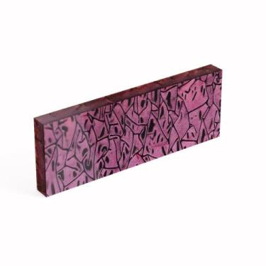 Imagem de Tala em acrilico para cabo de faca 10mm 15 x 5cm rosa/preto - CPV