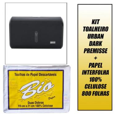 Imagem de Dispenser Suporte Porta Papel Toalha Compacto + 4 PACOTES PAPEL INTERF