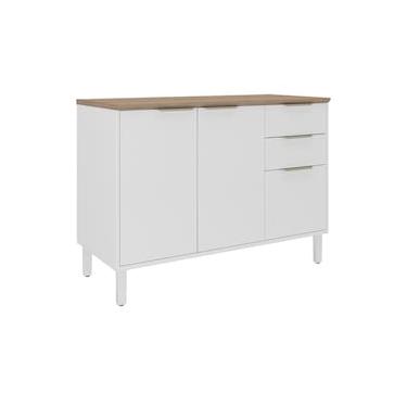 Imagem de Balcão Triplo Itatiaia Renova com 3 Portas, 2 Gavetas, 1 Prateleira e 120cm largura - Branco Neve