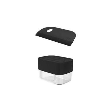 Imagem de Kit 2 peças Porta Detergente e Rodinho de Pia Linha Trium OU, Preto