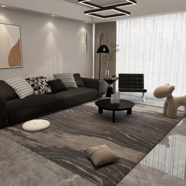 Imagem de Tapete artístico cinza marrom minimalista abstrato linha decorativa tapete grande sala de estar tapetes quarto fácil de limpar cabeceira tapete, AX021, A, 200X250CM