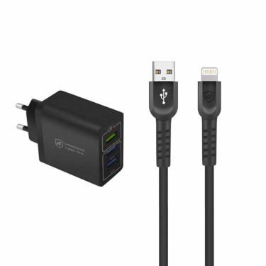 Imagem de Kit Carregador Turbo Triplo e Cabo Dual Shock Lightning - Gshield