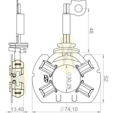 Imagem de Porta escova do motor de partida Fiat Bravo 2010 a 2016 - UNIFAP