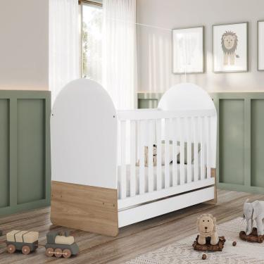 Imagem de Berço Mini Cama 3 em 1 Mdf/mdp Magia Branco/Marrom