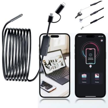 Imagem de LUKZATEN Câmera Endoscópica Para Iphone 15/14/13/12/11 Pro Max E Ipad, Câmera Boroscópio Usb-C Com Plugue Direto Compatível Com Samsung Galaxy S24/S23/S22/S21 Ultra, Câmera De Inspeção Flexível E Ma