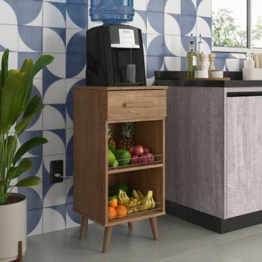 Imagem de Balcão Fruteira Fênix multiuso para cozinha com 1 gaveta - Canela - PR
