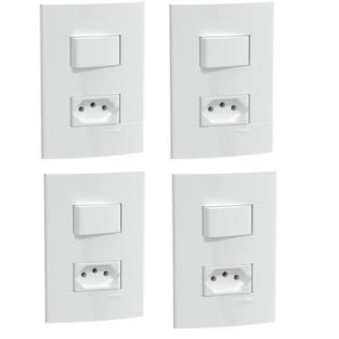 Imagem de kIT 4 CONJUNTOS DE INTERRUPTORES+TOMADA 10A 250V SCHNEIDER