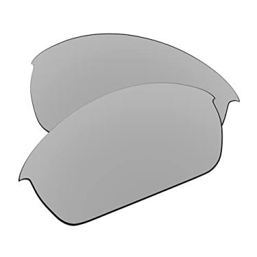 Imagem de EZReplace Lentes de reposição para óculos de sol Oakley Flak Jacket (lentes polarizadas), Prata metálica, One Size
