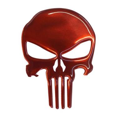 Imagem de Adesivo auto colante caveira justiceiro resinada vermelho - Marçon