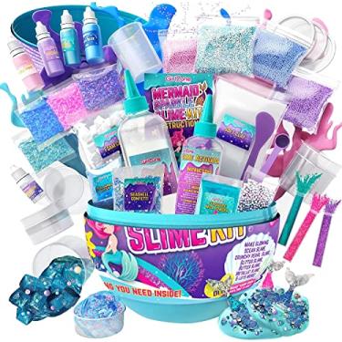 Imagem de GirlZone Egg Surprise Mermaid Sparkle Slime Kit, 39 Peças Para Fazer Brilho No Escuro Slime Com Complementos De Glitter Slime, Para Meninas De 8 A 12 Anos, Presentes De Páscoa Ideais Para Crianças