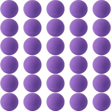 Imagem de Kymqlyw 30 mini bolas sortidas de espuma macia – Bolas leves para artesanato, lembrancinhas de festa de aniversário, prêmios de carnaval (Roxo)