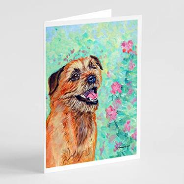 Imagem de Caroline's Treasures 7228GCA7P Cartões de felicitações e envelopes Border Terrier Pacote com 8, 7 x 5, multicolorido