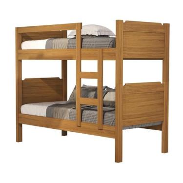 Imagem de Beliche MDF Infatil Com Escada E Grade Protetora  - Casa Roma, Nature